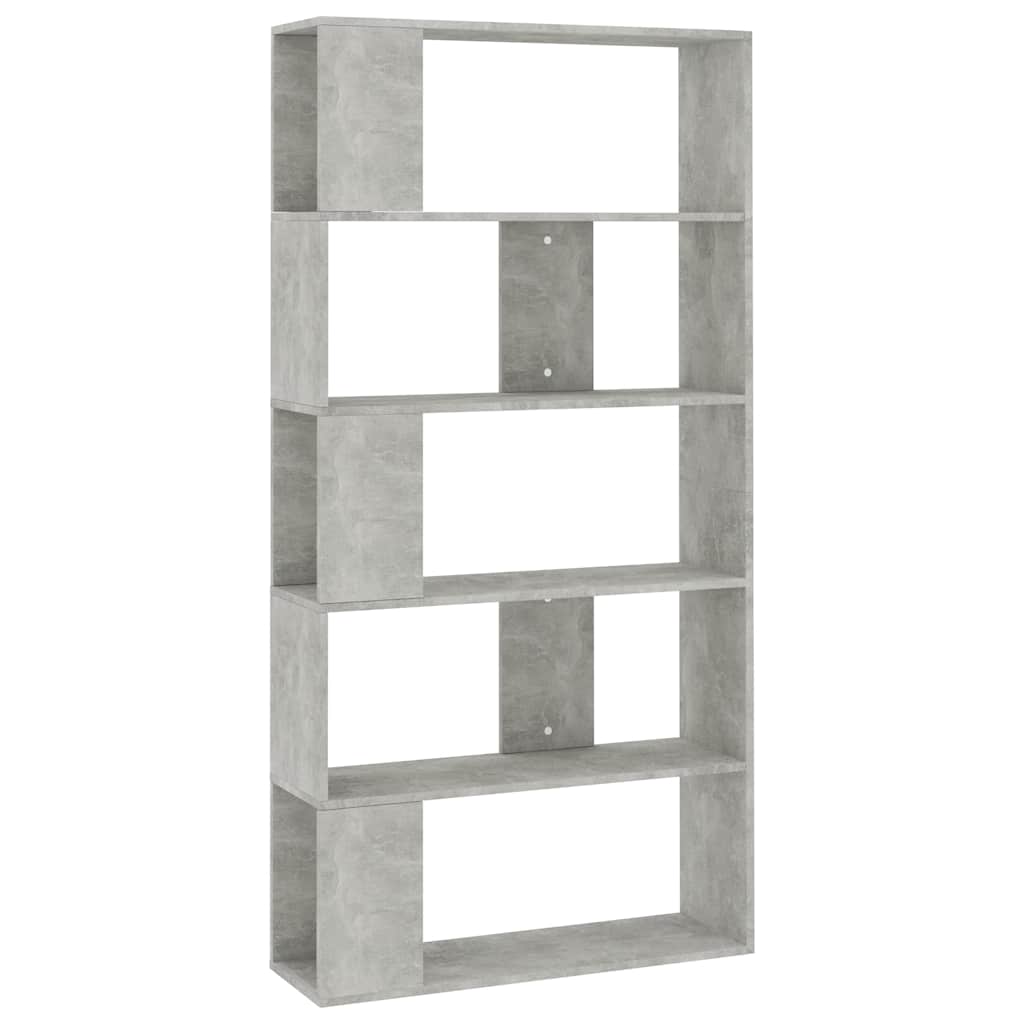 Betonszürke szerelt fa könyvszekrény/térelválasztó 80x24x159 cm 2