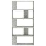 Betonszürke szerelt fa könyvszekrény/térelválasztó 80x24x159 cm 5