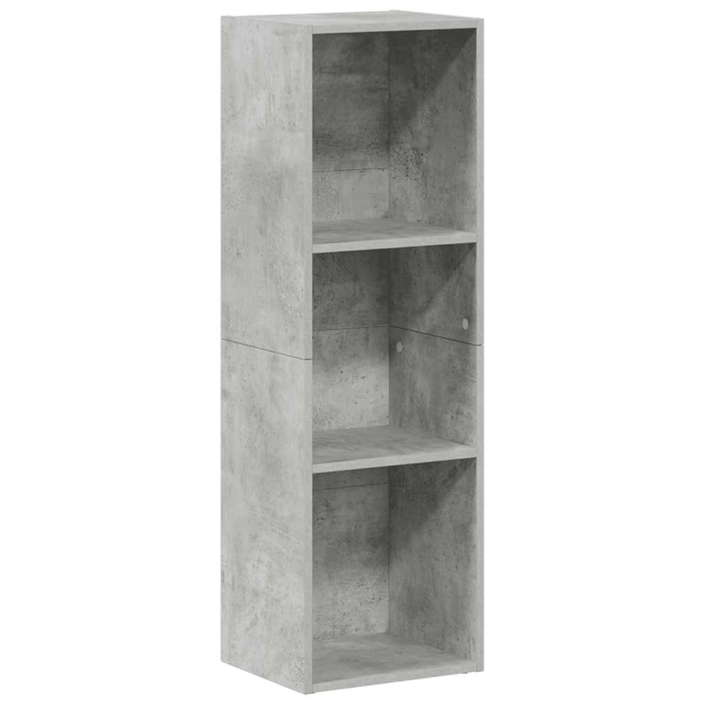 Betonszürke szerelt fa könyv-/TV-szekrény 36 x 30 x 114 cm 2