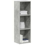 Betonszürke szerelt fa könyv-/TV-szekrény 36 x 30 x 114 cm 3