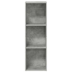 Betonszürke szerelt fa könyv-/TV-szekrény 36 x 30 x 114 cm 4
