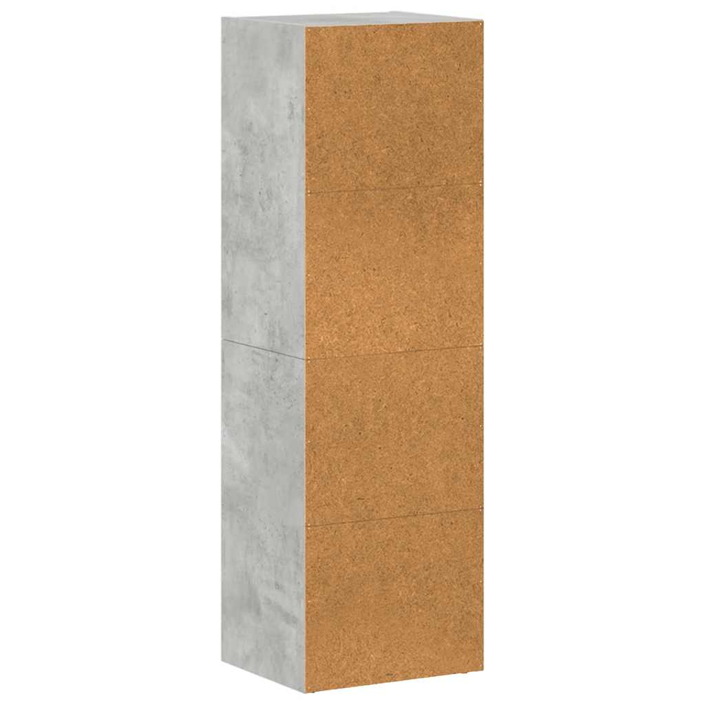 Betonszürke szerelt fa könyv-/TV-szekrény 36 x 30 x 114 cm 9