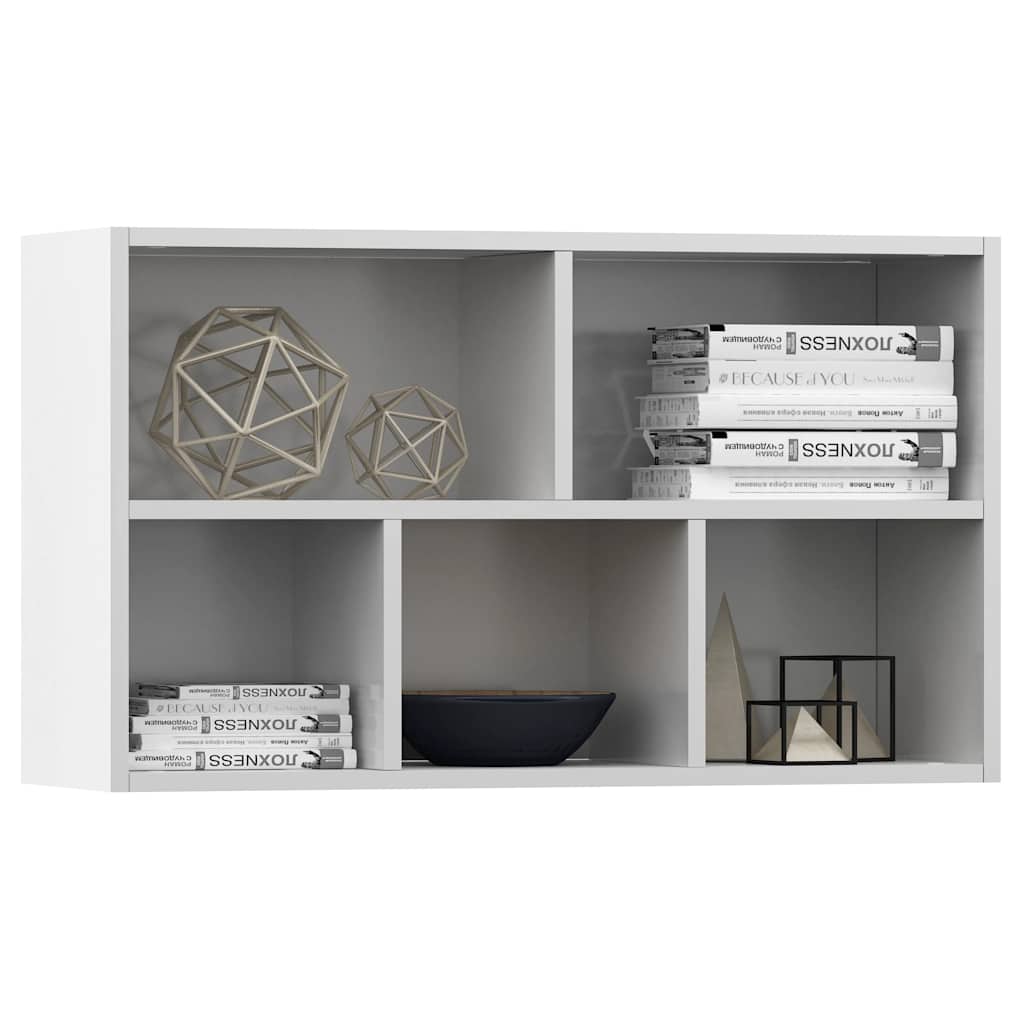 Fehér szerelt fa könyv-/tálalószekrény 50 x 25 x 80 cm 6