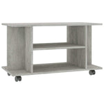 Betonszürke szerelt fa TV-szekrény görgőkkel 80 x 40 x 45 cm 2