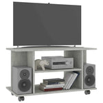 Betonszürke szerelt fa TV-szekrény görgőkkel 80 x 40 x 45 cm 3