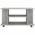 Betonszürke szerelt fa TV-szekrény görgőkkel 80 x 40 x 45 cm 4
