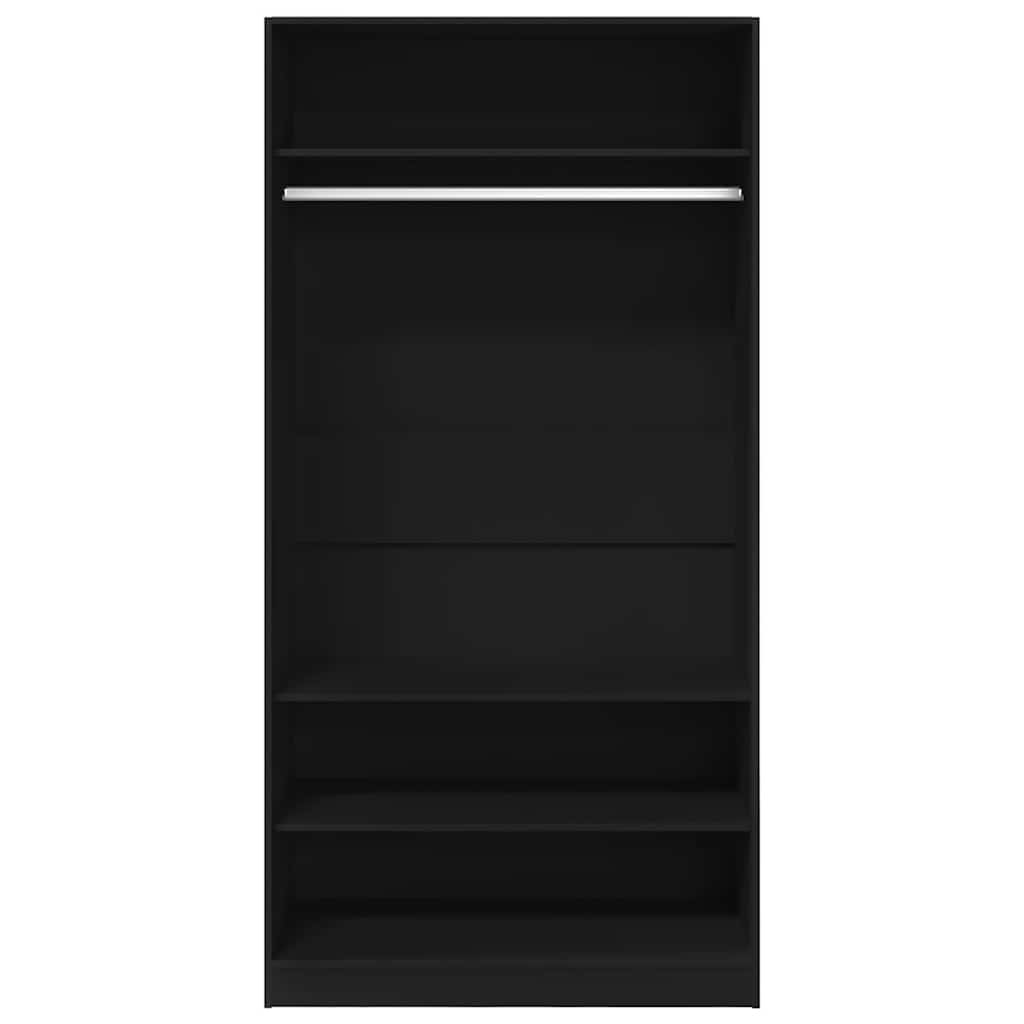 Fekete szerelt fa ruhásszekrény 100 x 50 x 200 cm 4