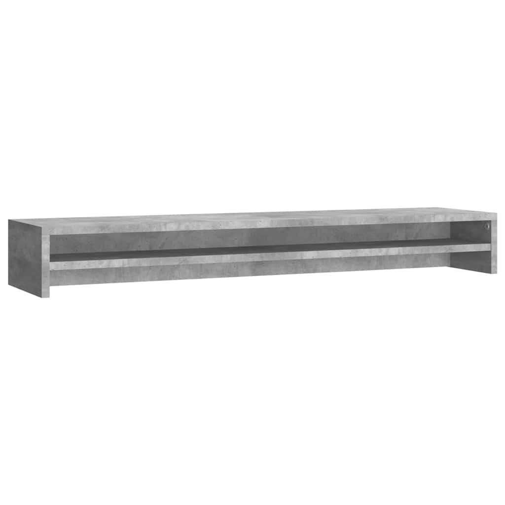 Betonszürke szerelt fa monitorállvány 100 x 24 x 13 cm 2