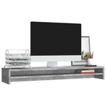 Betonszürke szerelt fa monitorállvány 100 x 24 x 13 cm 3