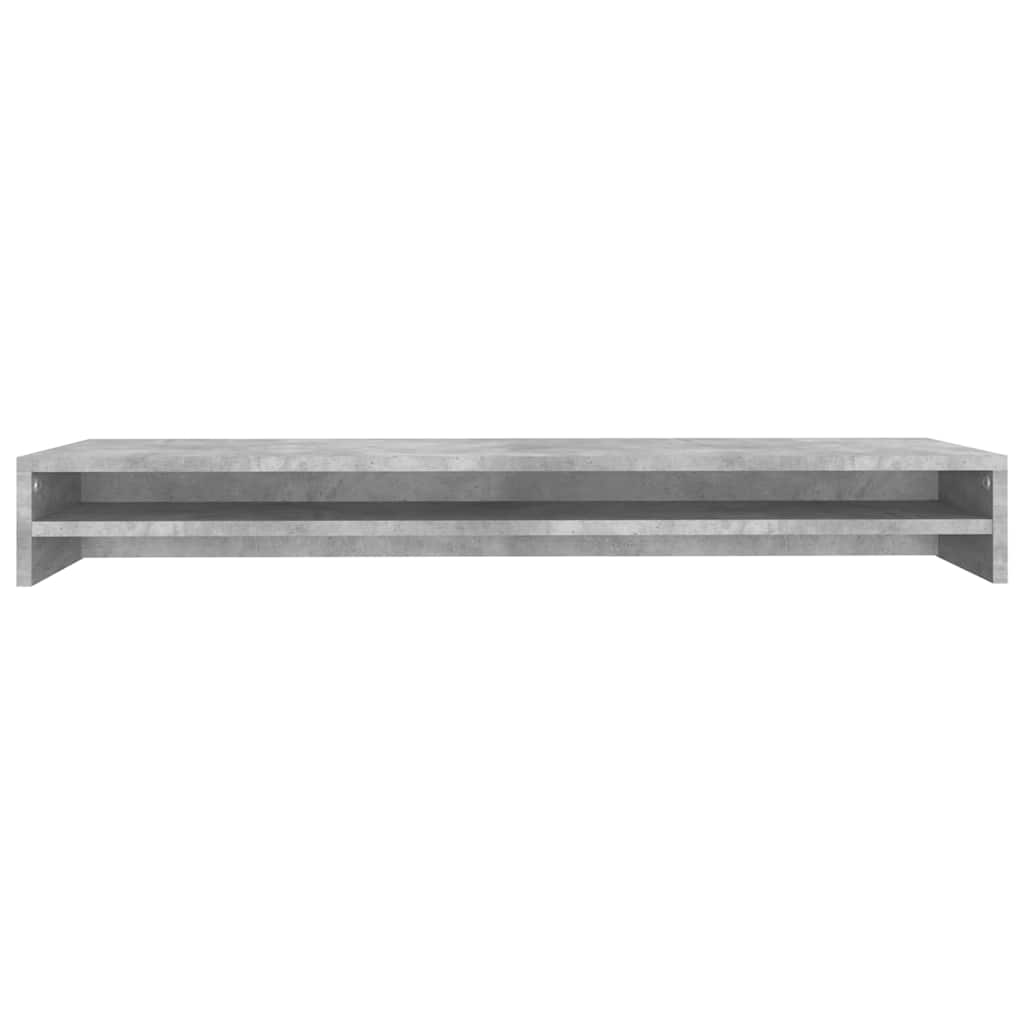 Betonszürke szerelt fa monitorállvány 100 x 24 x 13 cm 4