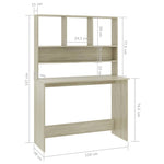 Sonoma-tölgy forgácslap íróasztal polcokkal 110 x 45 x 157 cm 6