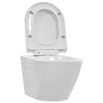 Fehér kerámia perem nélküli fali WC 2