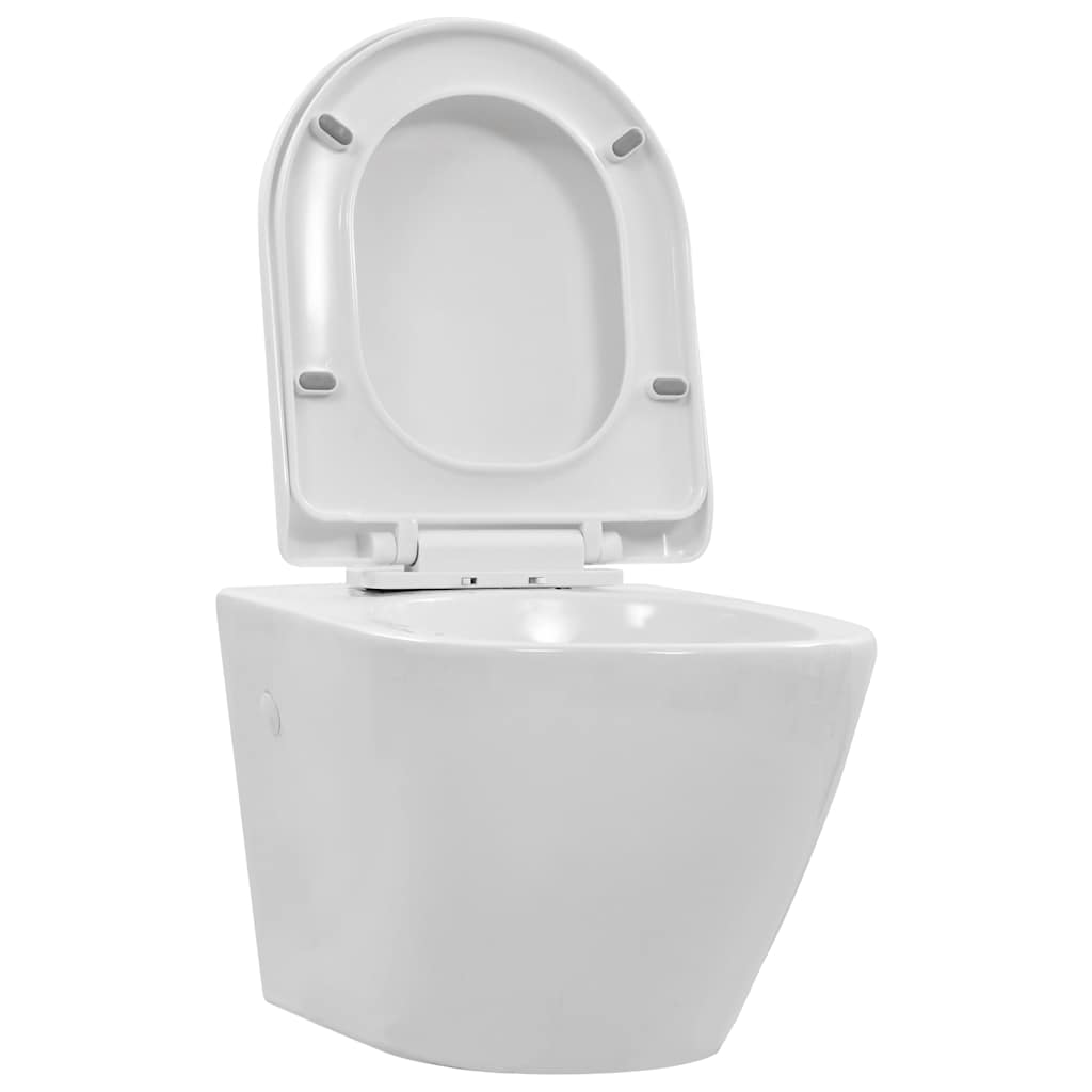 Fehér kerámia perem nélküli fali WC 2