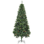 Zöld műfenyő fenyőtobozokkal 210 cm 2