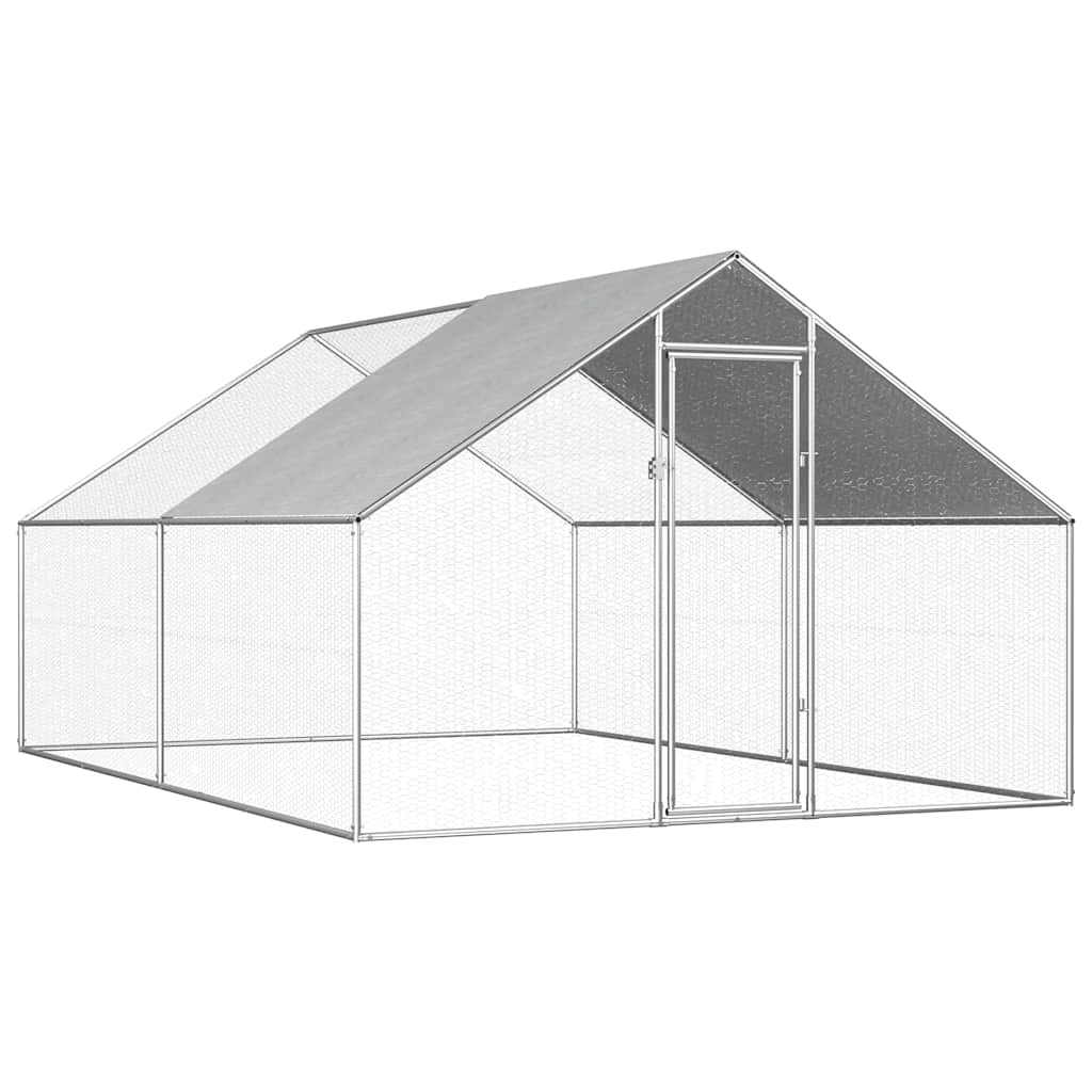 Kültéri horganyzott acél tyúkól 2,75 x 4 x 1,92 m