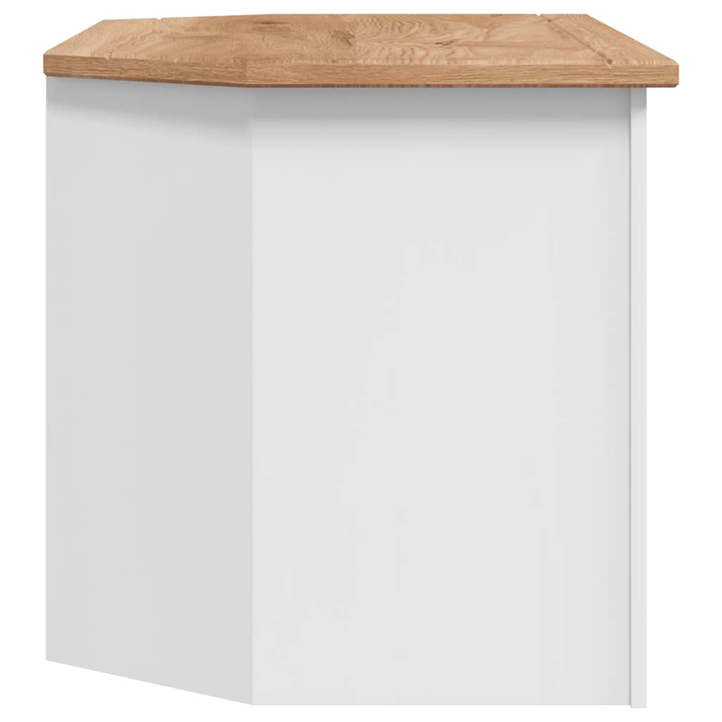 Fehér tömör fenyőfa sarok TV-szekrény 93 x 49 x 49 cm 6