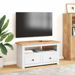 Fehér tömör fenyőfa sarok TV-szekrény 93 x 49 x 49 cm