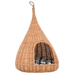 Természetes fűzfa macskaház párnával és tipi-sátorral 40x60 cm 2
