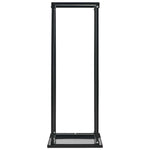Fekete acél tűzifatároló alappal 37 x 37 x 113 cm 3