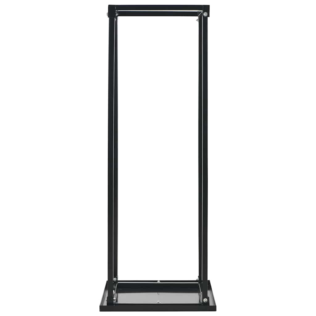 Fekete acél tűzifatároló alappal 37 x 37 x 113 cm 3
