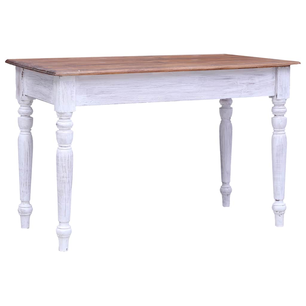 Fehér tömör mahagóni fa fiókos íróasztal 117 x 57 x 75 cm 4