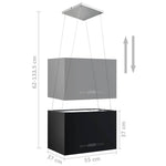 Porszórt acél LCD érintőképernyős sziget páraelszívó 55 cm 8