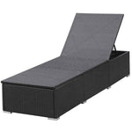 2 db fekete polyrattan napozóágy párnával 4
