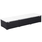2 db fekete polyrattan napozóágy párnával 5