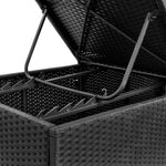 2 db fekete polyrattan napozóágy párnával 9