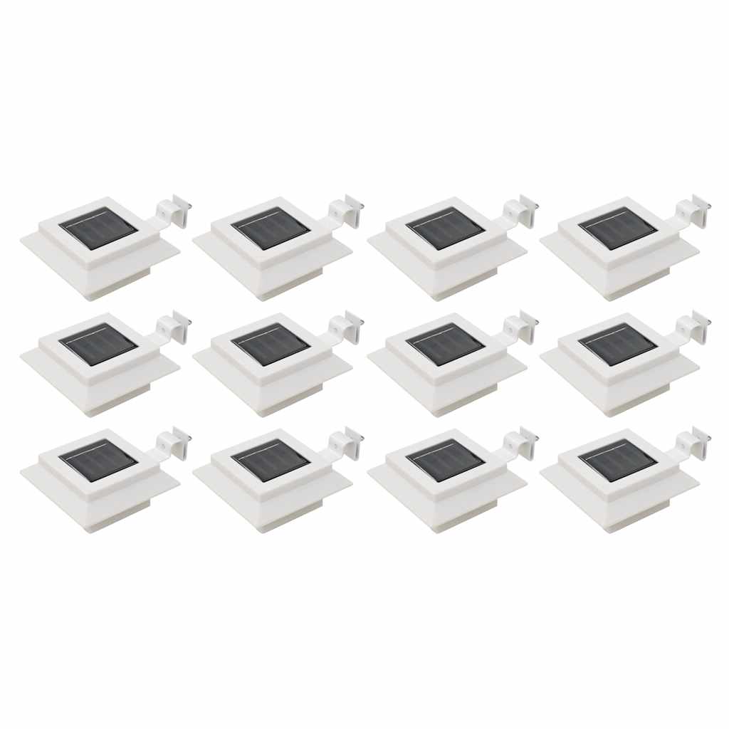 12 db fehér négyzet alakú kültéri napelemes LED lámpa 12 cm