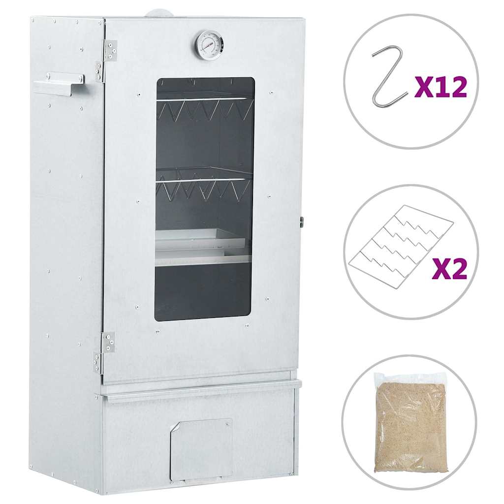 BBQ füstölő 1 kg faaprítékkal 44,5 x 29 x 83 cm 9