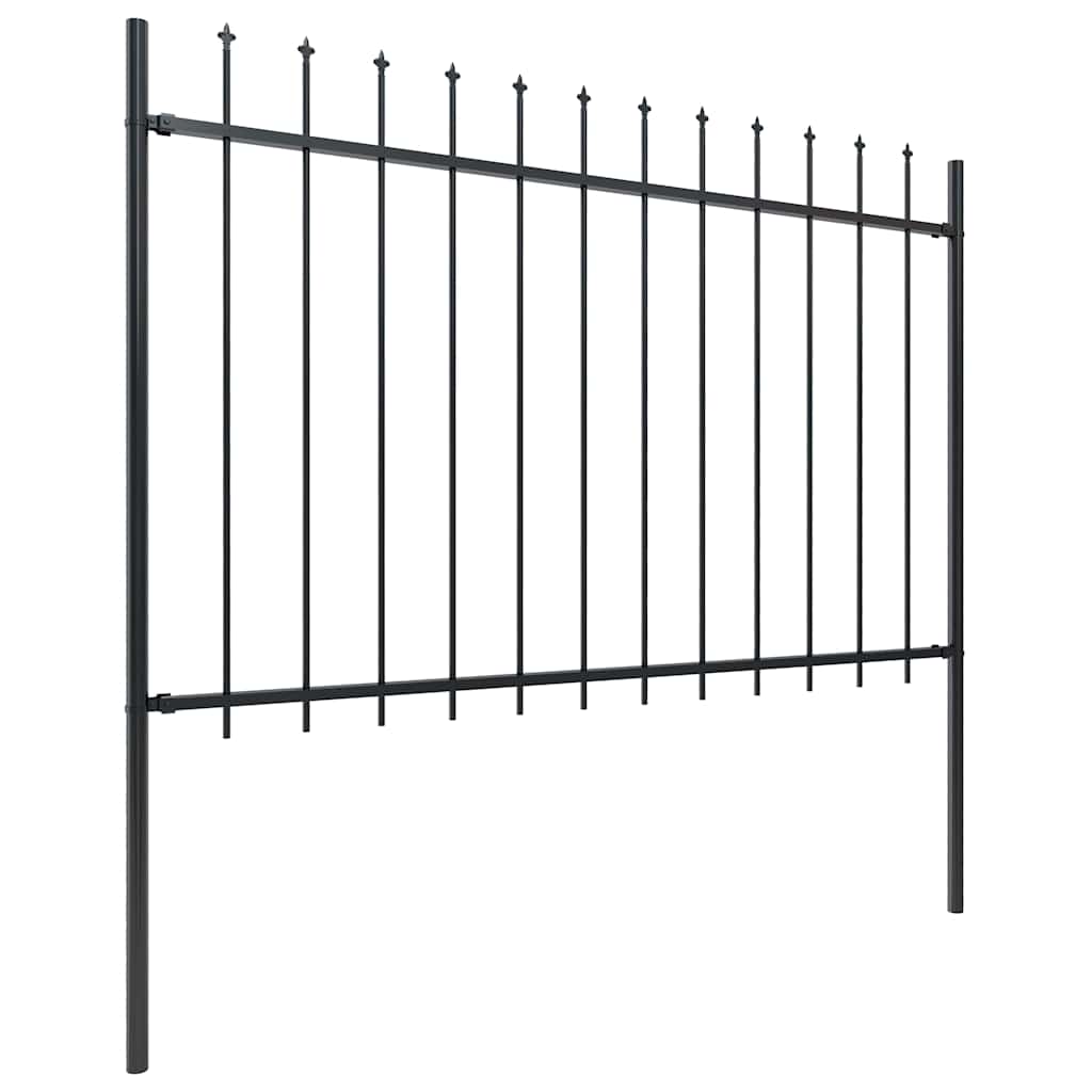 Fekete acél kerti kerítés lándzsás tetejű 1506 x 120 cm 2