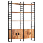 4-szintes tömör akácfa könyvespolc 124 x 30 x 180 cm 12
