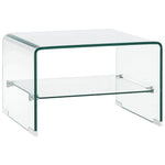 Átlátszó edzett üveg dohányzóasztal 50x45x33 cm 2