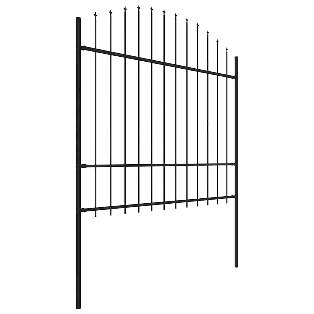 Fekete acélkerítés lándzsás tetejű 1673 x 175 cm 3