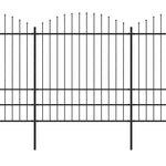 Fekete acélkerítés lándzsás tetejű szegéllyel 1005 x 200 cm 2