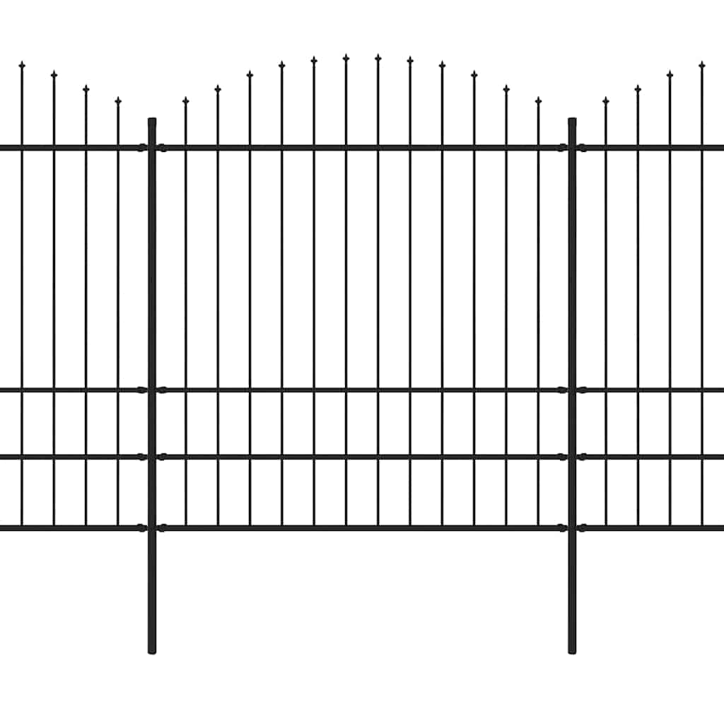 Fekete acélkerítés lándzsás tetejű szegéllyel 1005 x 200 cm 2