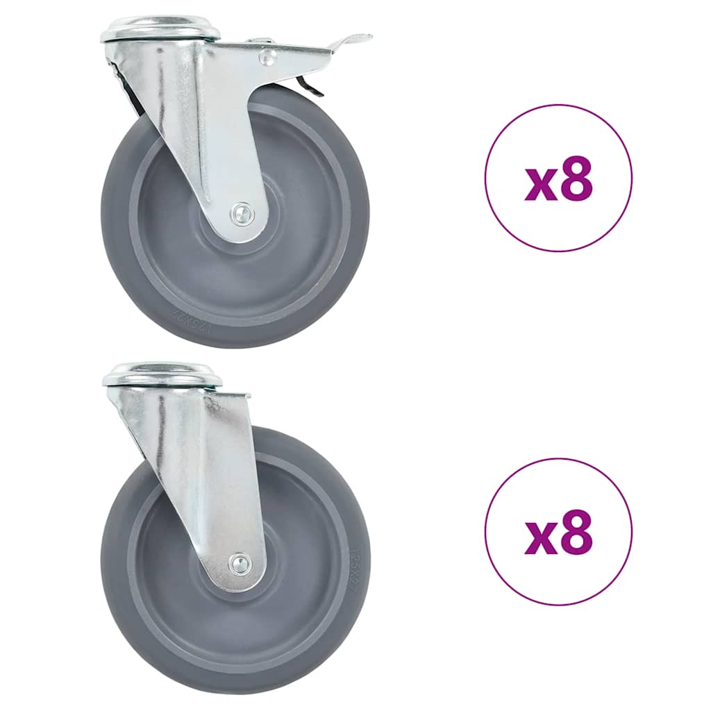 16 db hátfuratos önbeálló görgő 125 mm