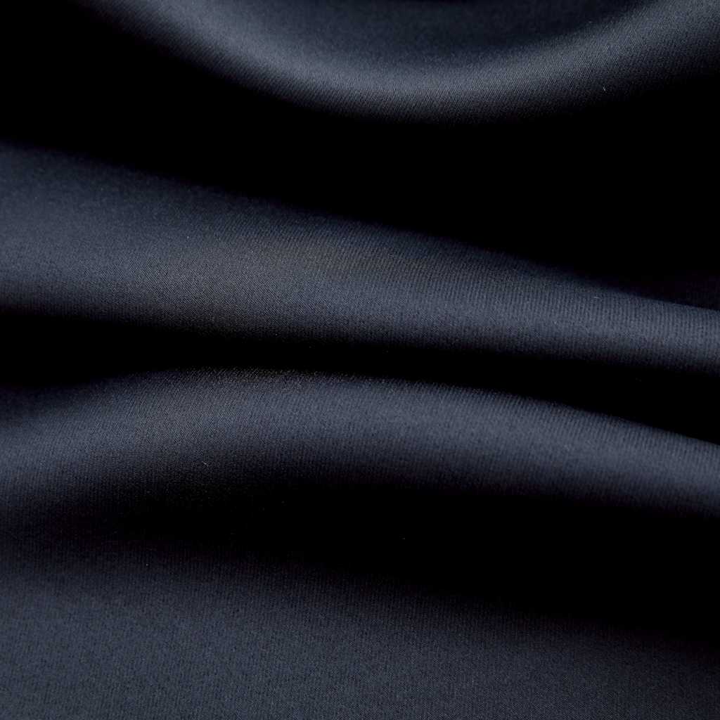 2 db fekete sötétítőfüggöny fémgyűrűkkel 140 x 225 cm 3