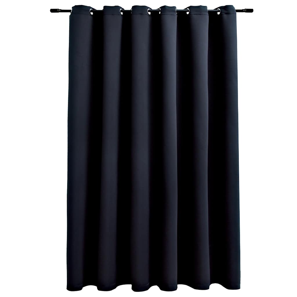 Fekete sötétítőfüggöny fémkarikákkal 290 x 245 cm 2