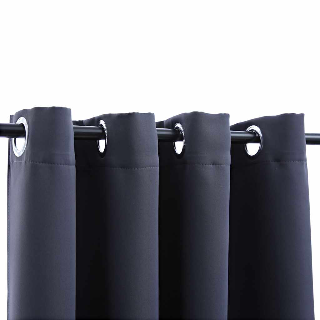 2 db antracitszürke sötétítőfüggöny fémgyűrűkkel 140 x 245 cm 3