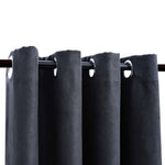 2 db antracitszürke sötétítőfüggöny fémgyűrűkkel 140 x 175 cm 3