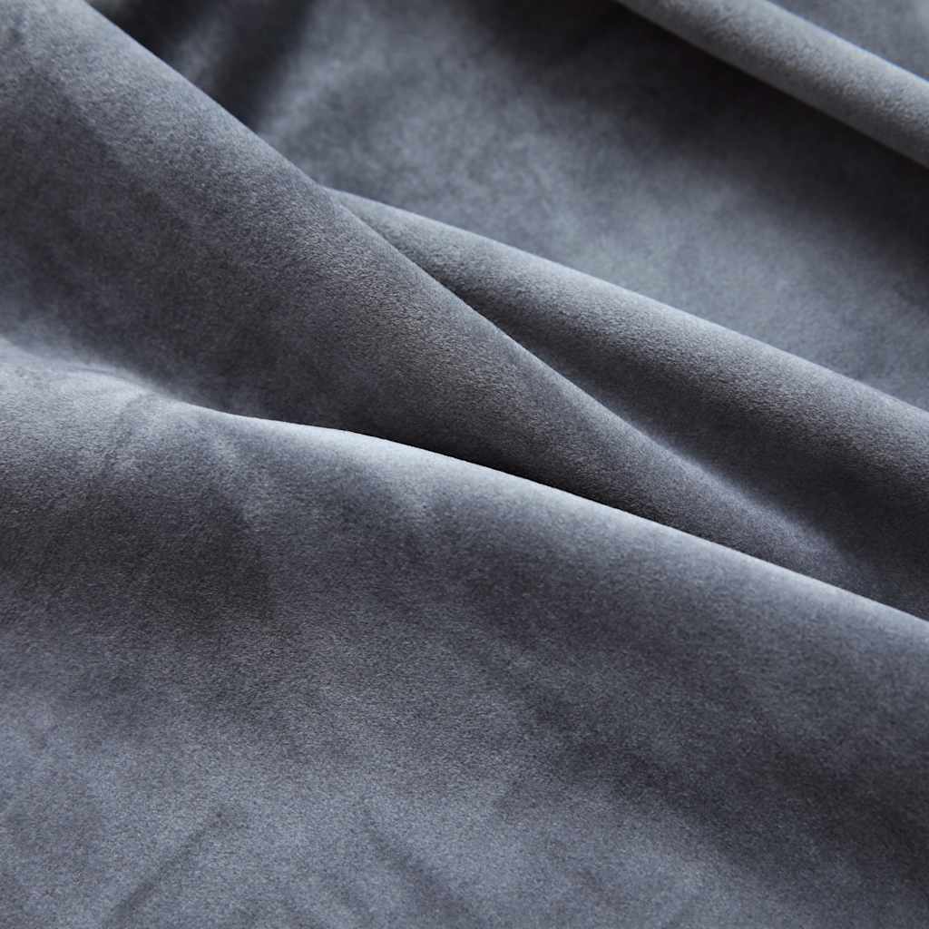 2 db antracit bársony sötétítőfüggöny gyűrűkkel 140 x 255 cm 4