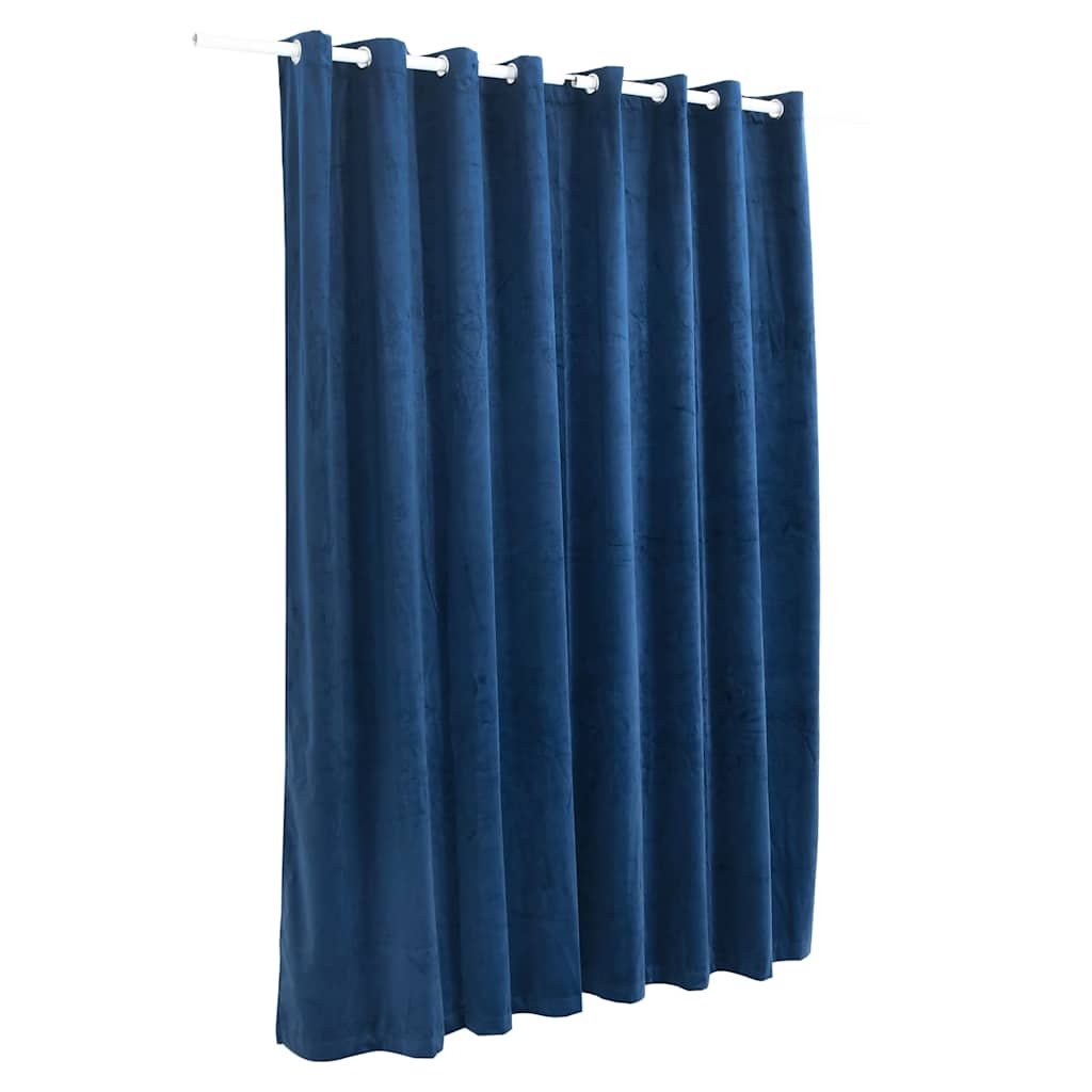 Sötétkék bársony sötétítőfüggöny fémkarikákkal 290 x 245 cm 3