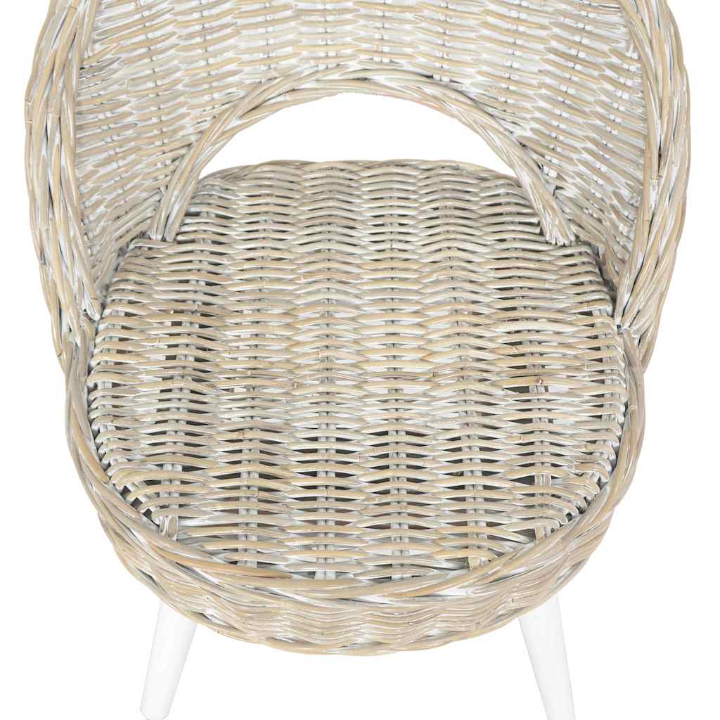 Fehér kubu rattan kanapészék 5