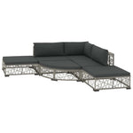 6 részes szürke polyrattan kerti ülőgarnitúra párnákkal 2