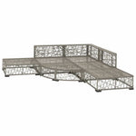 6 részes szürke polyrattan kerti ülőgarnitúra párnákkal 3