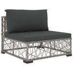 6 részes szürke polyrattan kerti ülőgarnitúra párnákkal 5