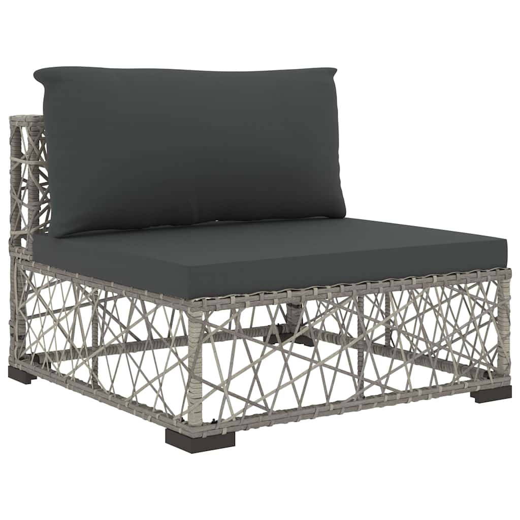 6 részes szürke polyrattan kerti ülőgarnitúra párnákkal 5