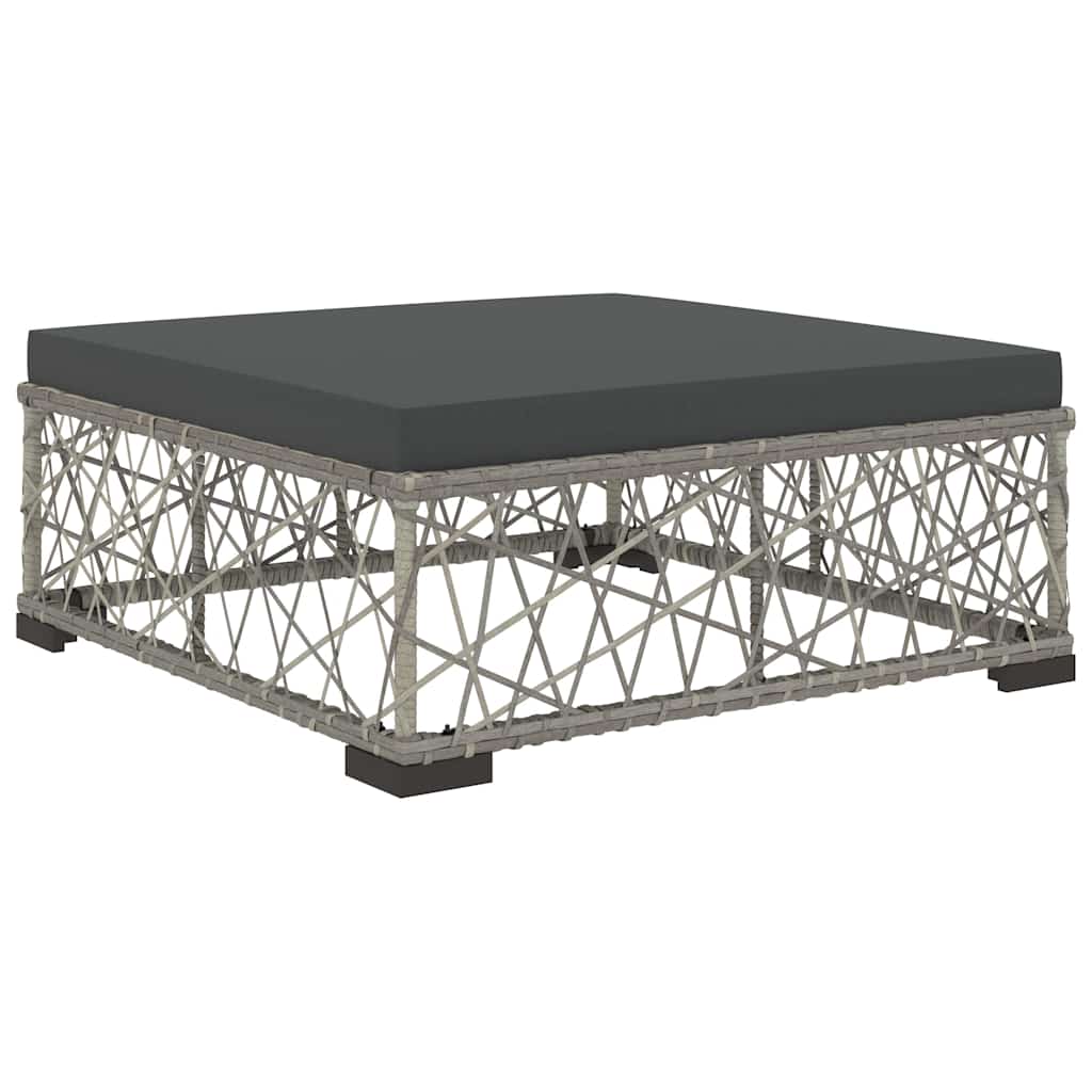 6 részes szürke polyrattan kerti ülőgarnitúra párnákkal 6